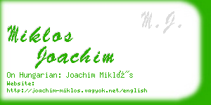 miklos joachim business card
